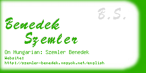 benedek szemler business card